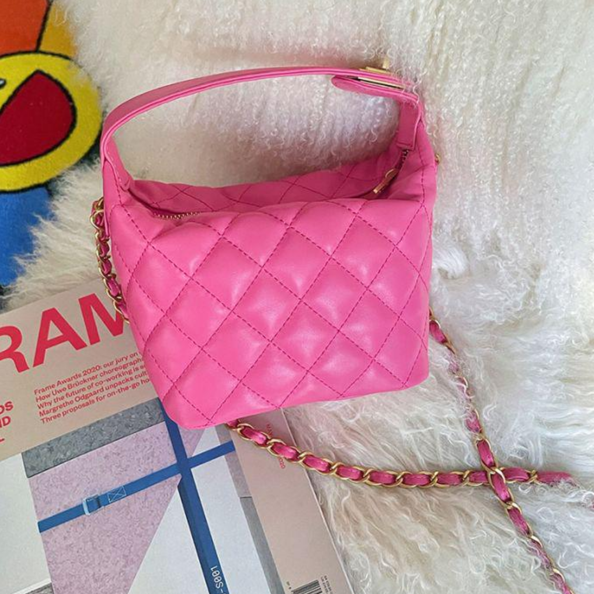 FORNI菱格链条包时尚编织小众小包包单肩肩包小香风百搭潮流