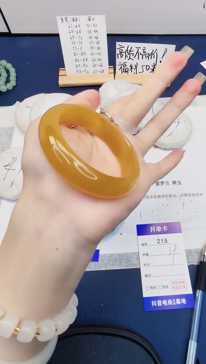 【闪购商品】石英质玉手镯未镶嵌215-财气镯-圈口53