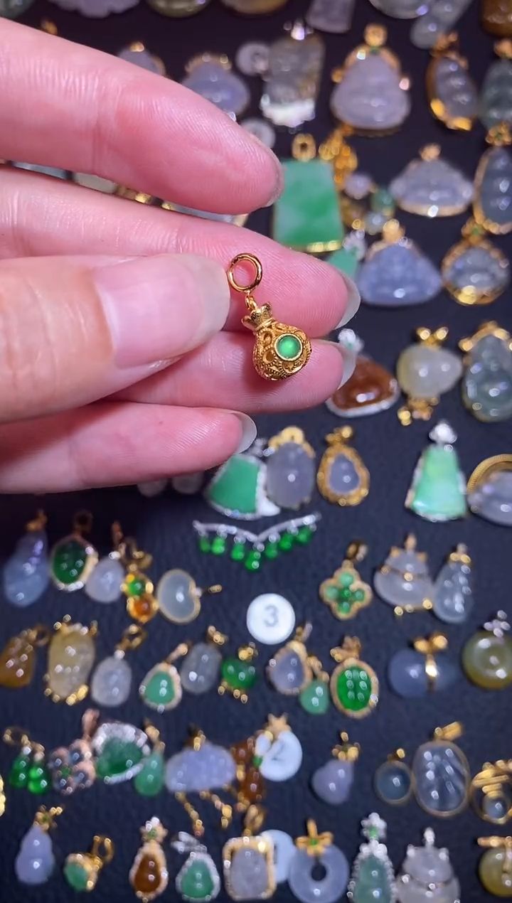 翡翠银S925镶嵌颈饰天然A货翡翠