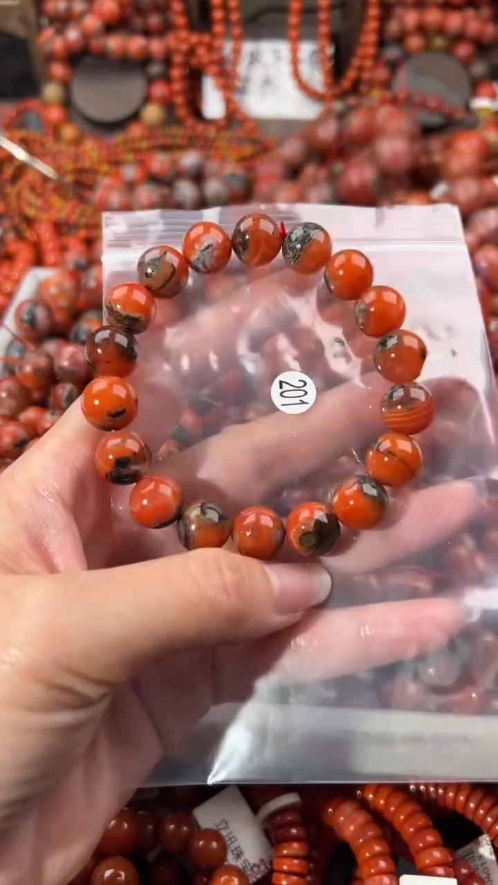 南红玛瑙未镶嵌手串11+