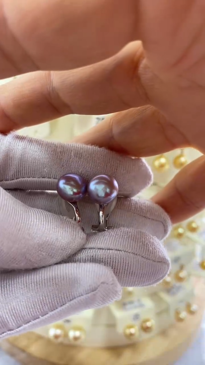 【闪购商品】淡水珍珠耳饰银S925镶嵌耳夹