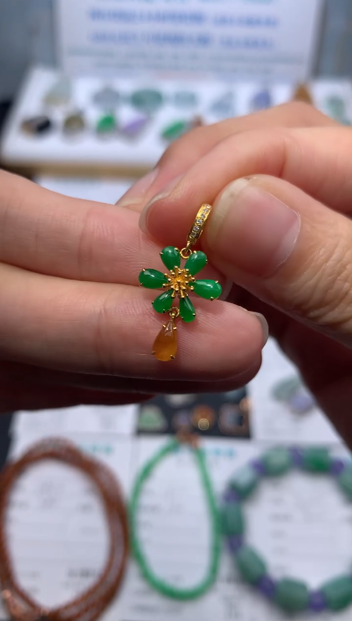 【闪购商品】定制翡翠18K金镶嵌模式推广期24小时鉴赏期