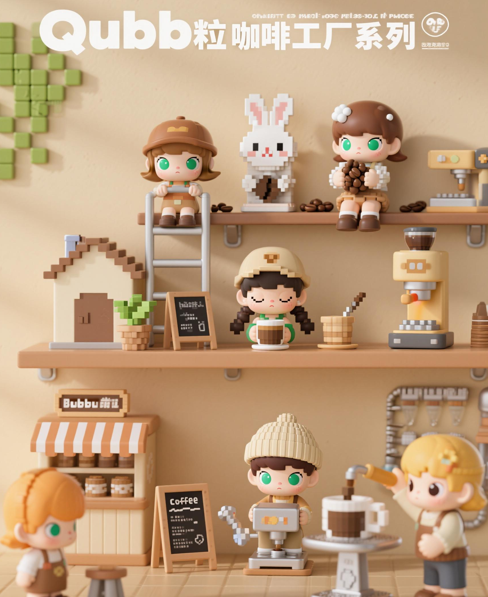【代拆】咖啡工厂系列公仔萌粒潮玩玩具摆件