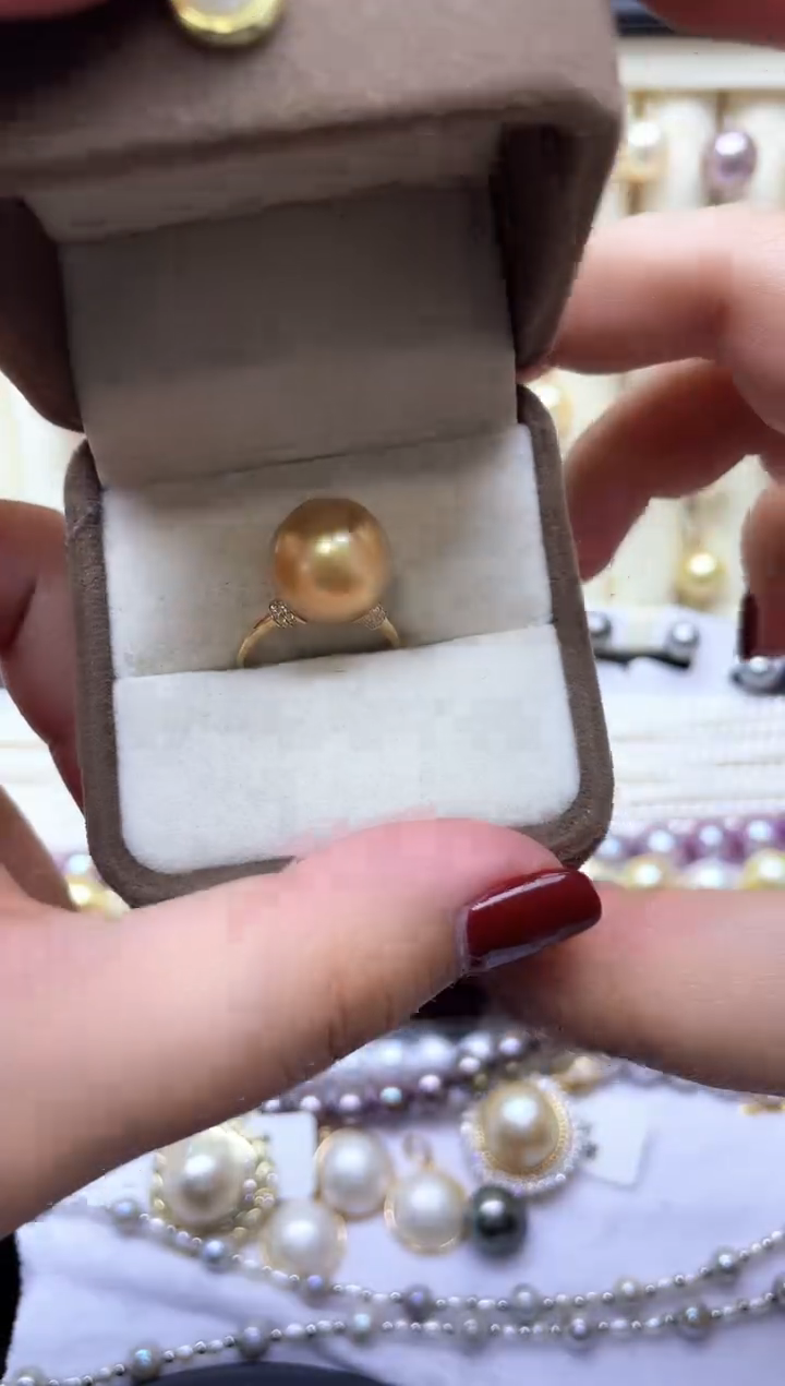 【闪购商品】海水珍珠戒指18K金镶嵌戒指