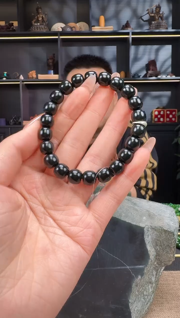 【闪购商品】和田玉1未镶嵌10mm塔青老型手串