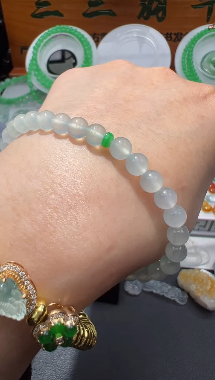 【闪购商品】翡翠手链未镶嵌5.5mm+手串单圈