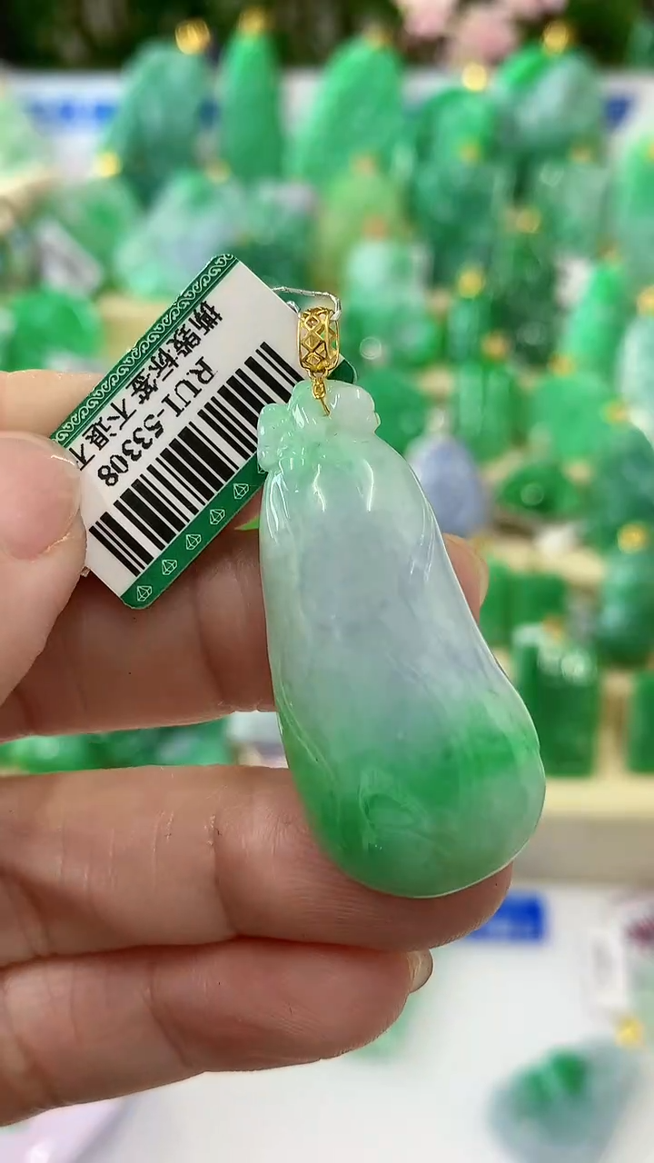 【闪购商品】翡翠颈饰18K金镶嵌挂件