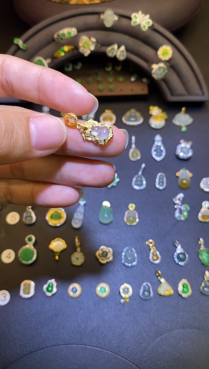 吊坠(不含链)银S925镶嵌翡翠1