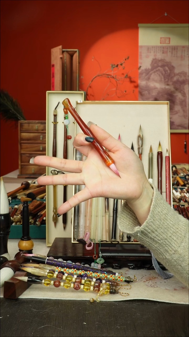 314号闪孤品高货毛笔链接 清水试笔 蘸墨不退