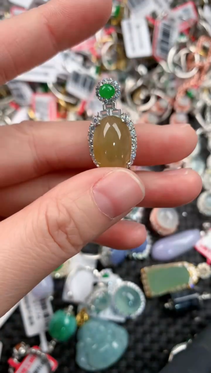 银S925镶嵌戒指翡翠222     9