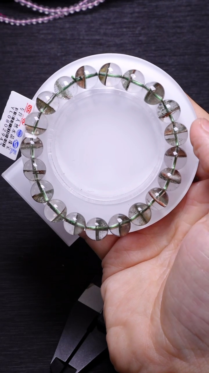 【闪购商品】水晶单圈未镶嵌Q069绿幽灵聚宝盆单圈10mm