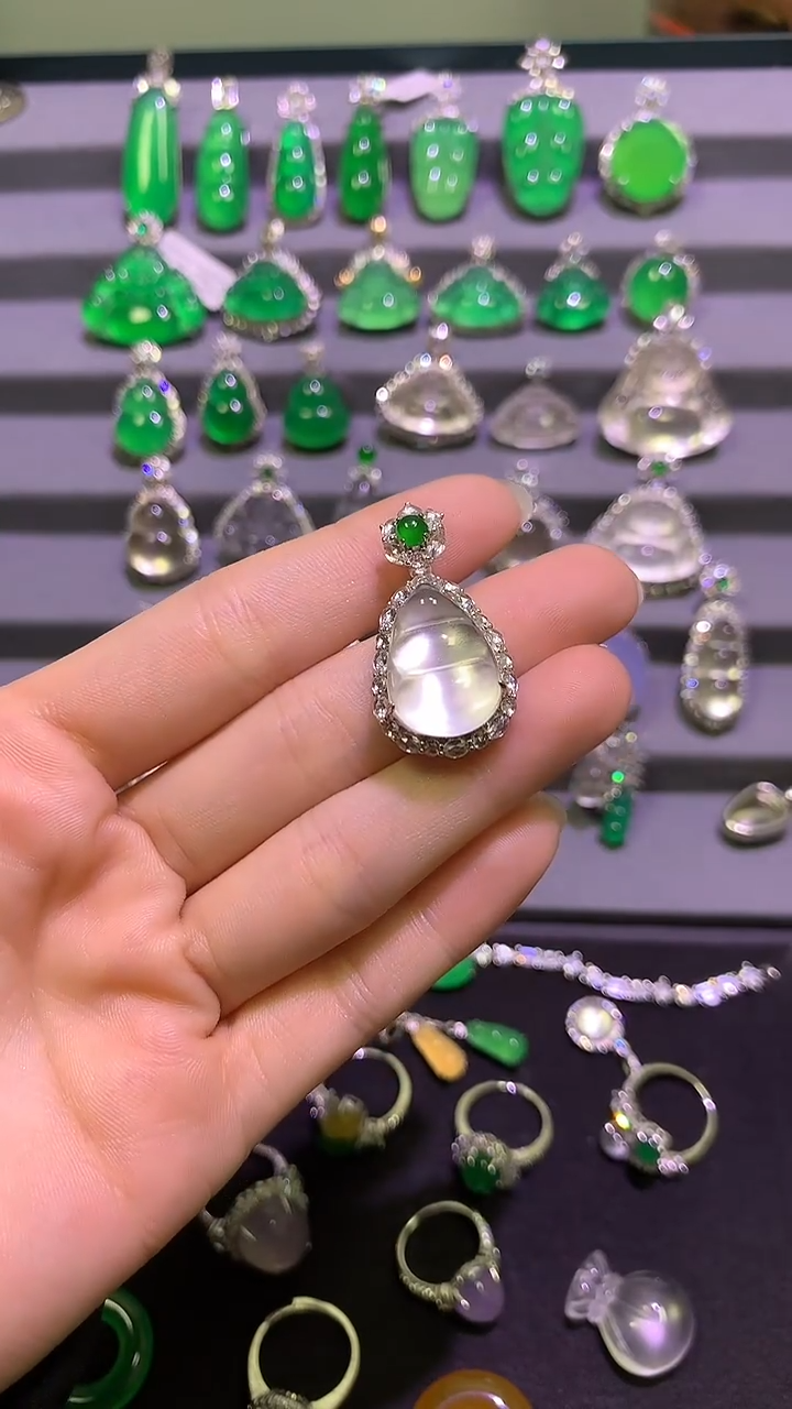 颈饰银S925镶嵌石英质玉玲*1