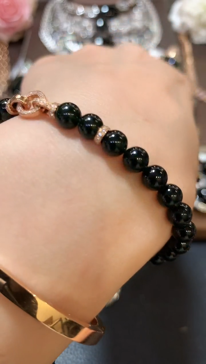 18K金镶嵌定制翡翠手串m122 多样性一件发货