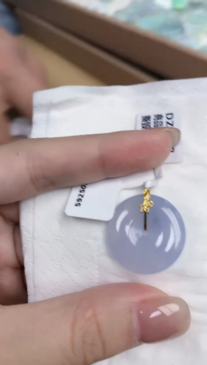 【闪购商品】翡翠颈饰18K金镶嵌天然缅甸翡翠A货