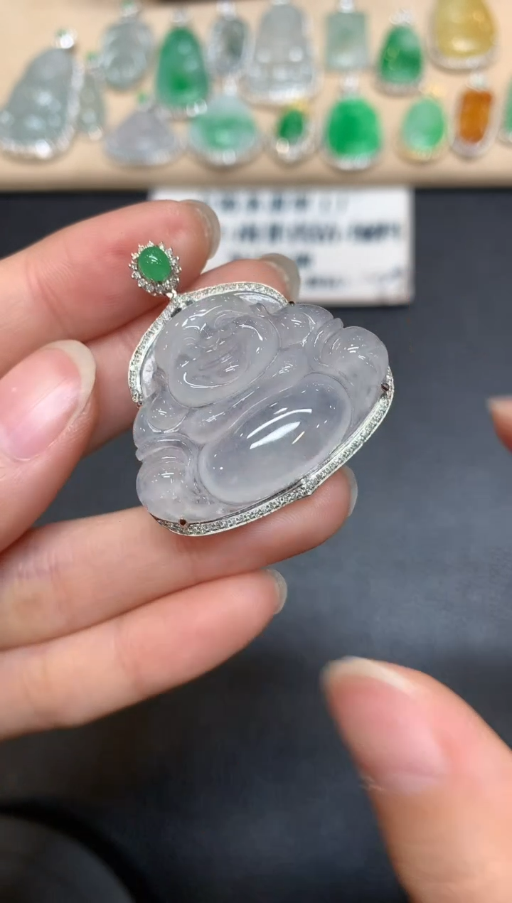 【闪购商品】翡翠颈饰18K金镶嵌 佛公【无服务费