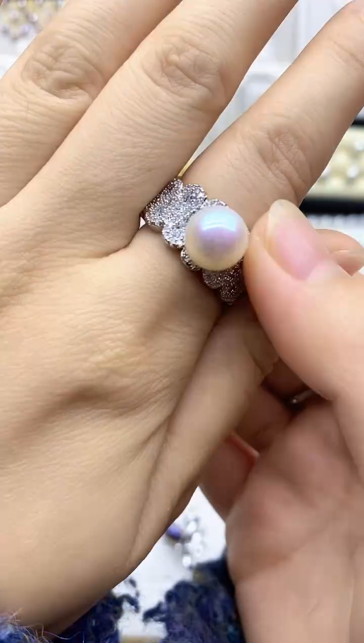 未镶嵌戒指淡水珍珠戒指