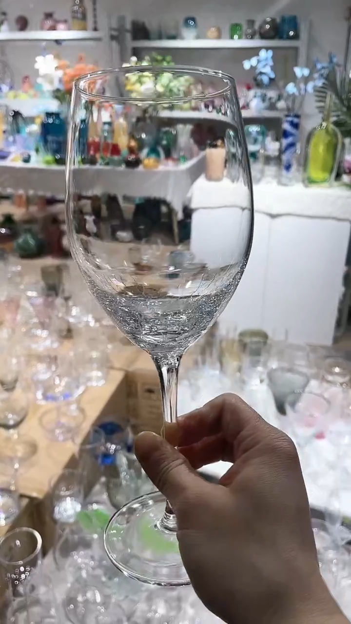 【闪购商品】水晶玻璃2只厚底气泡红酒杯