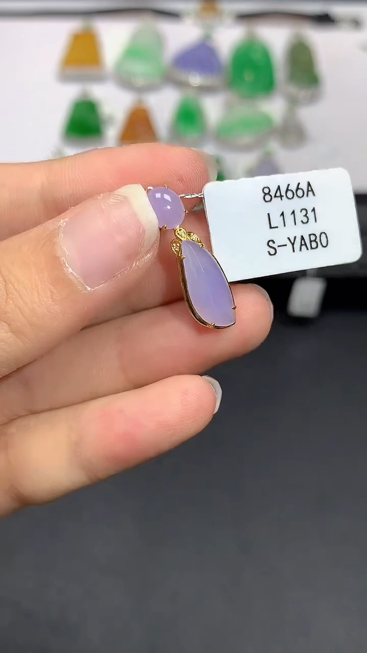 翡翠18K金镶嵌吊坠(不含链)L1131多样性发其一