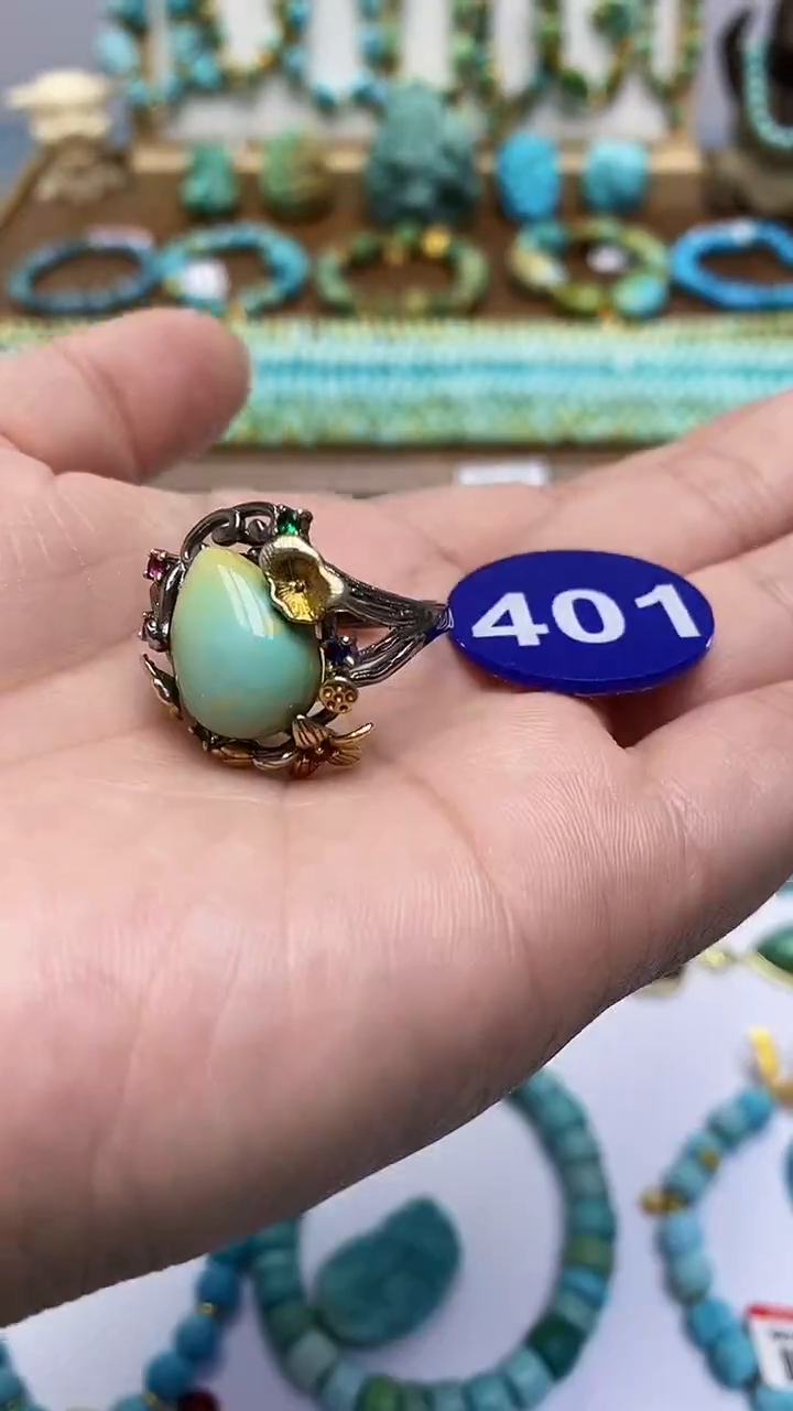 【闪购商品】绿松石戒指银S925镶嵌401