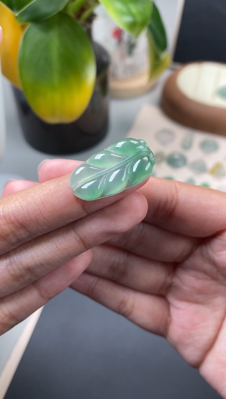 【闪购商品】翡翠颈饰未镶嵌翡翠冰晴叶子