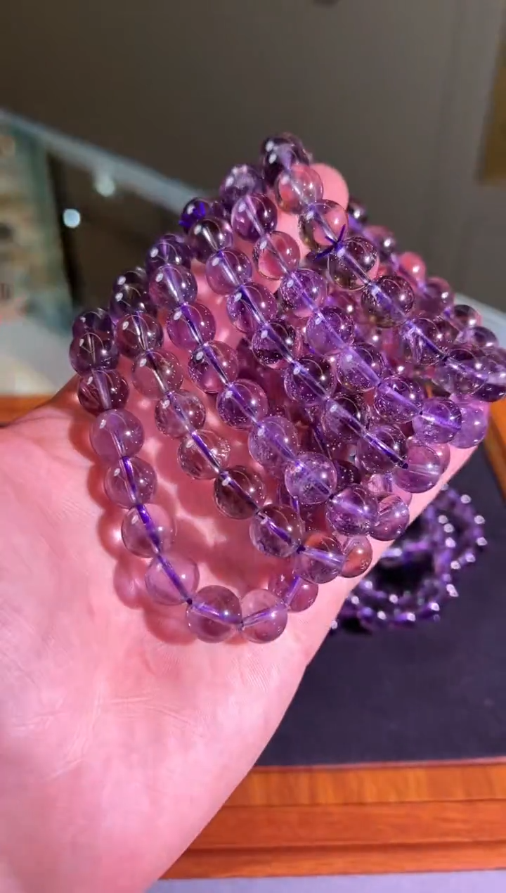 紫晶手链未镶嵌11mm+巴西紫水（多样性发一）