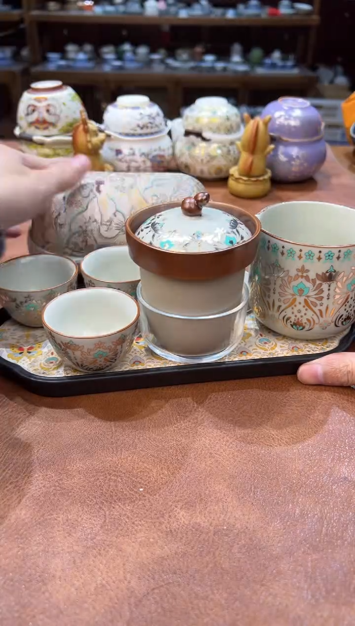 真的很便宜会开片的旅行茶具