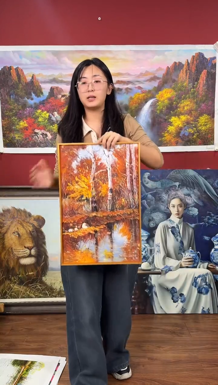 油画【128号】约53*35cm丨朝鲜原创纯手绘孤品油画丨顺丰包邮