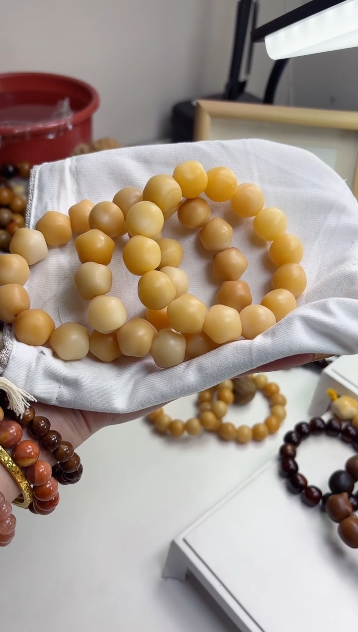 手串菩提根/象牙果沐l61干磨五角星17mm手串随机