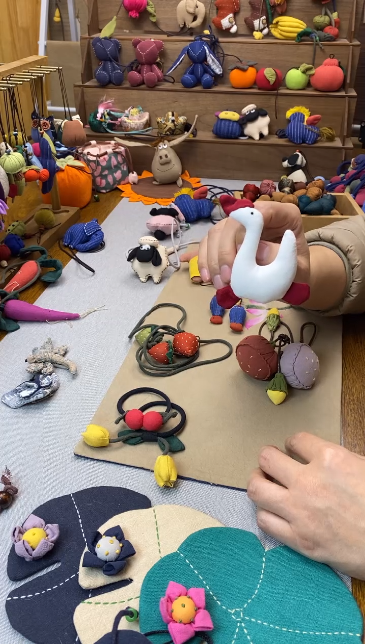 布艺 大白鹅胸针