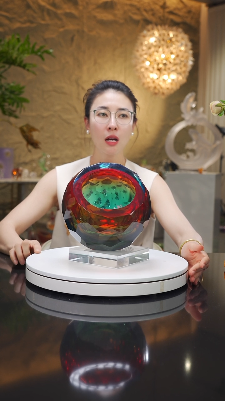 瓷片福利红蓝切面果碗