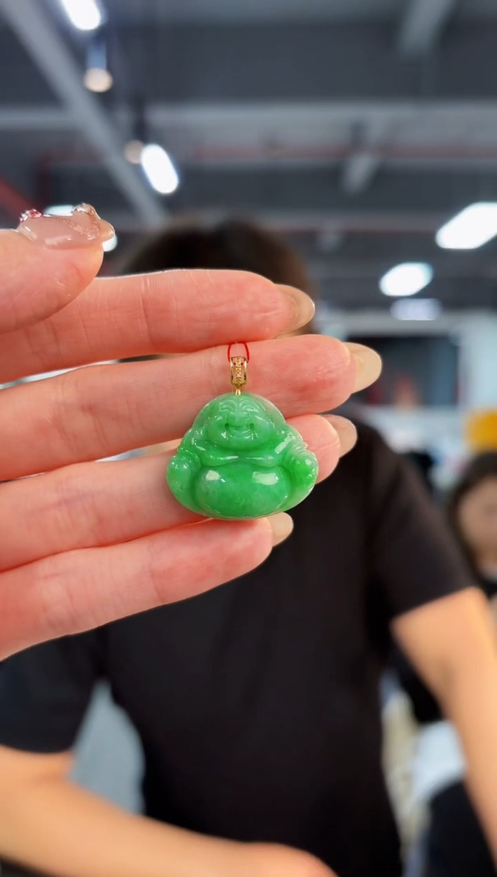 【闪购商品】翡翠颈饰18K金镶嵌缅料A货/支持复检/一件