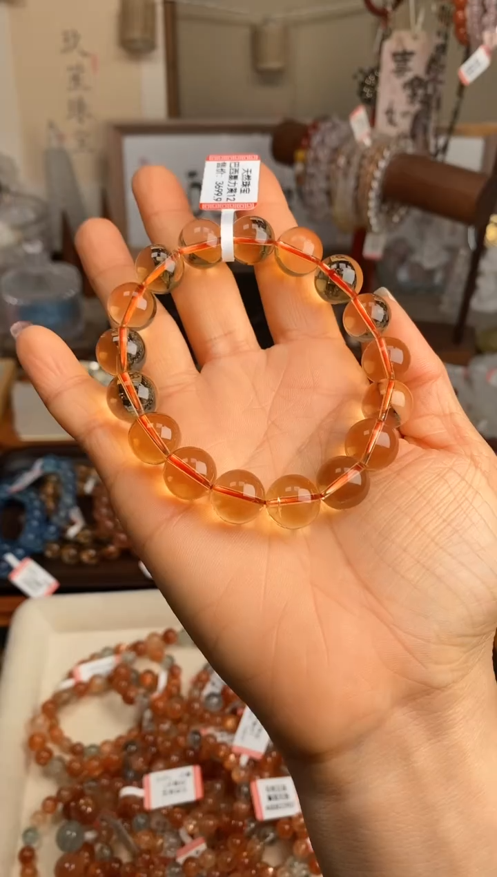 【闪购商品】水晶手串未镶嵌12m巴西暴力黄