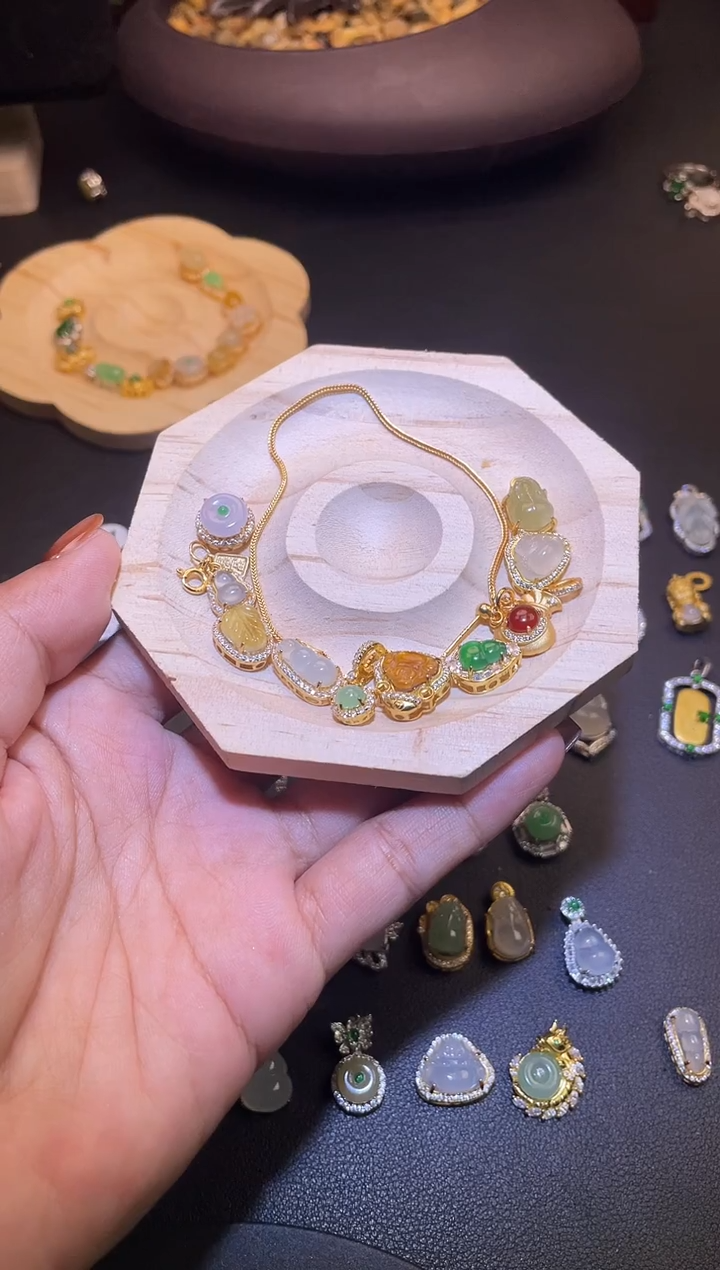 吊坠(不含链)银S925镶嵌翡翠1