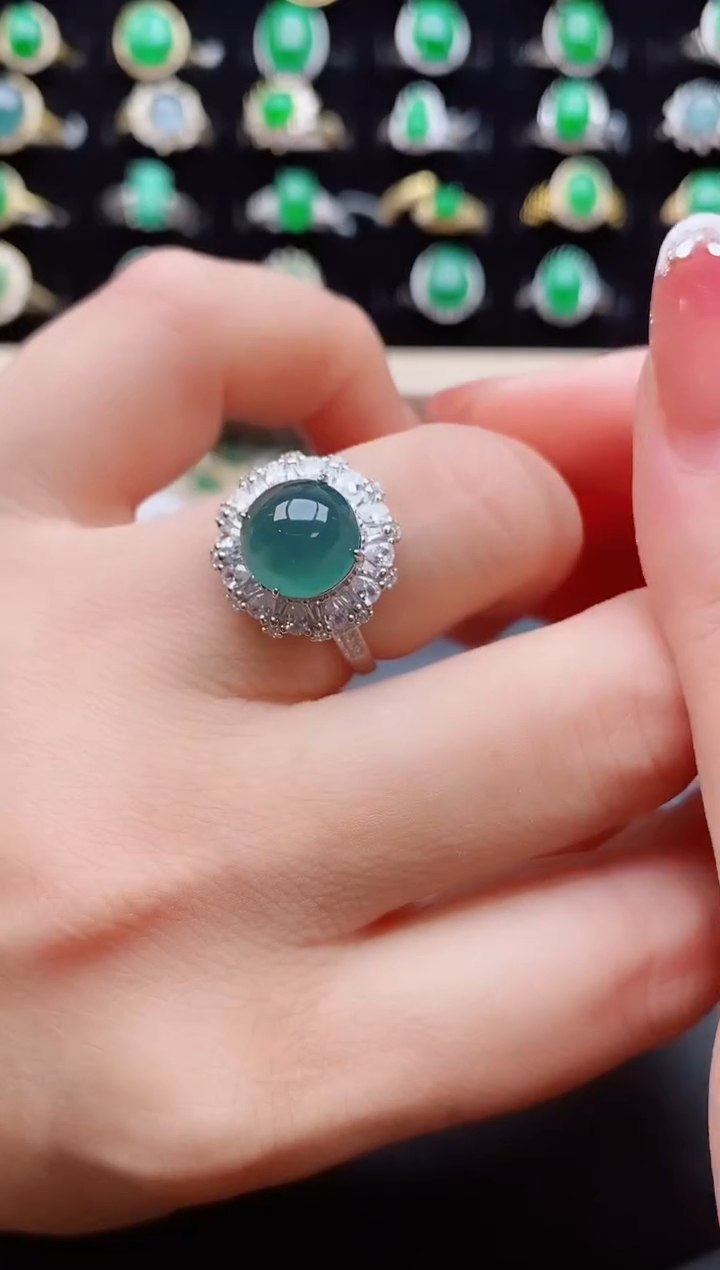 【闪购商品】翡翠戒指银S925镶嵌000121