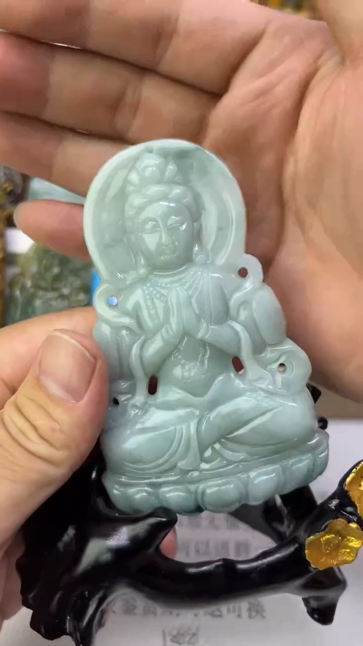 翡翠未镶嵌颈饰双*座天然翡翠