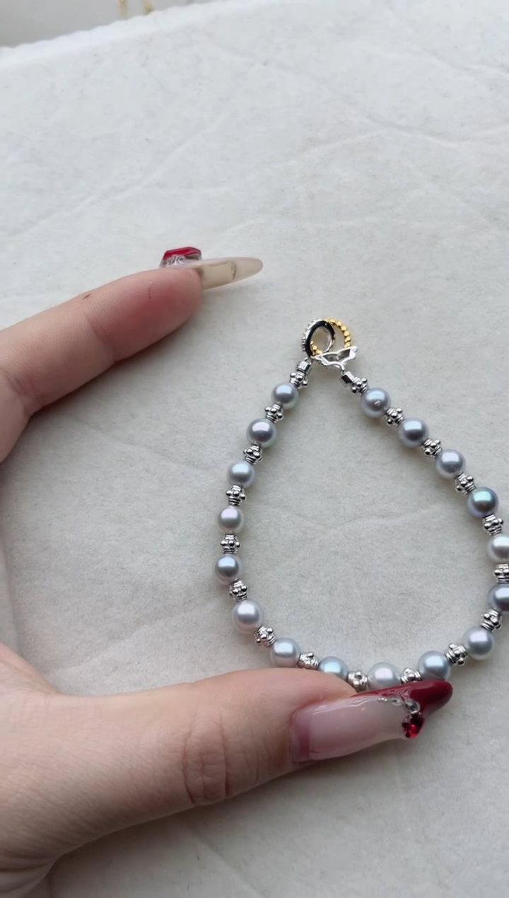 【闪购商品】海水珍珠手链银S925镶嵌A19