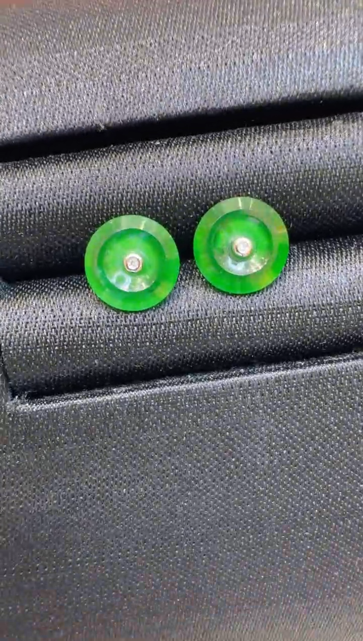 18K金镶嵌翡翠耳饰多样性团购发一件