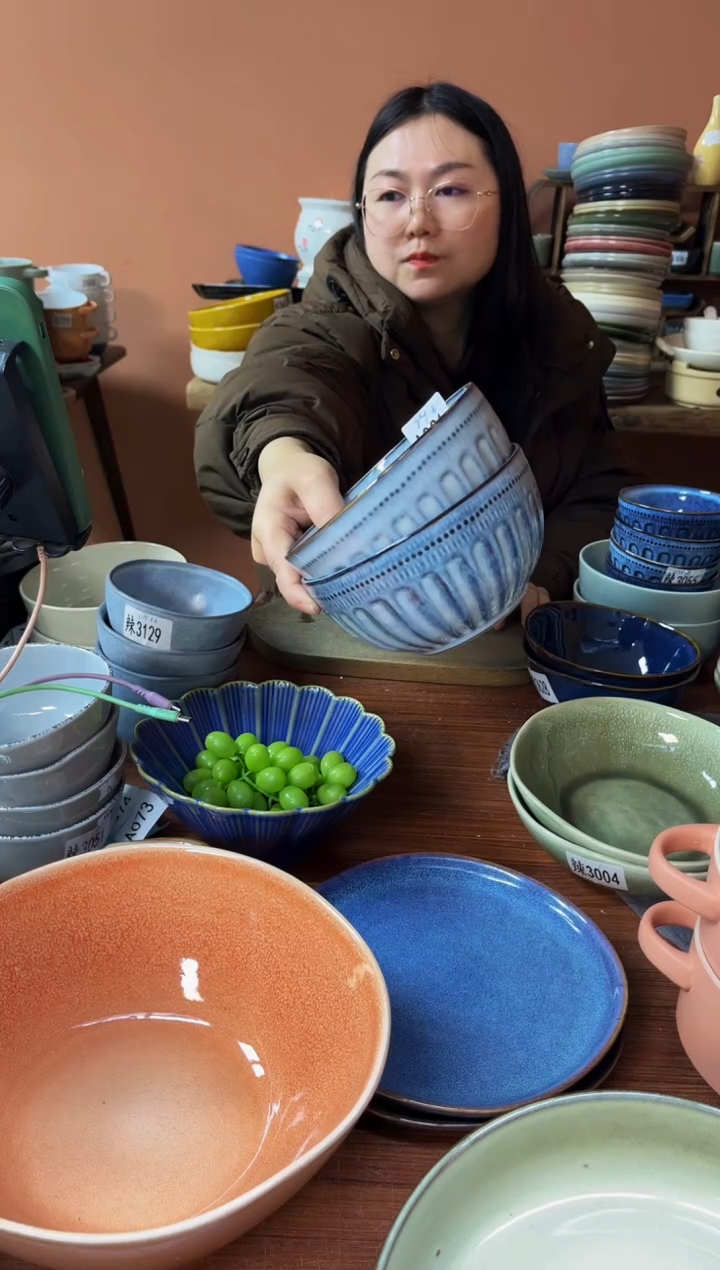 【闪购商品】碗A031瓷器蓝色碗2只      