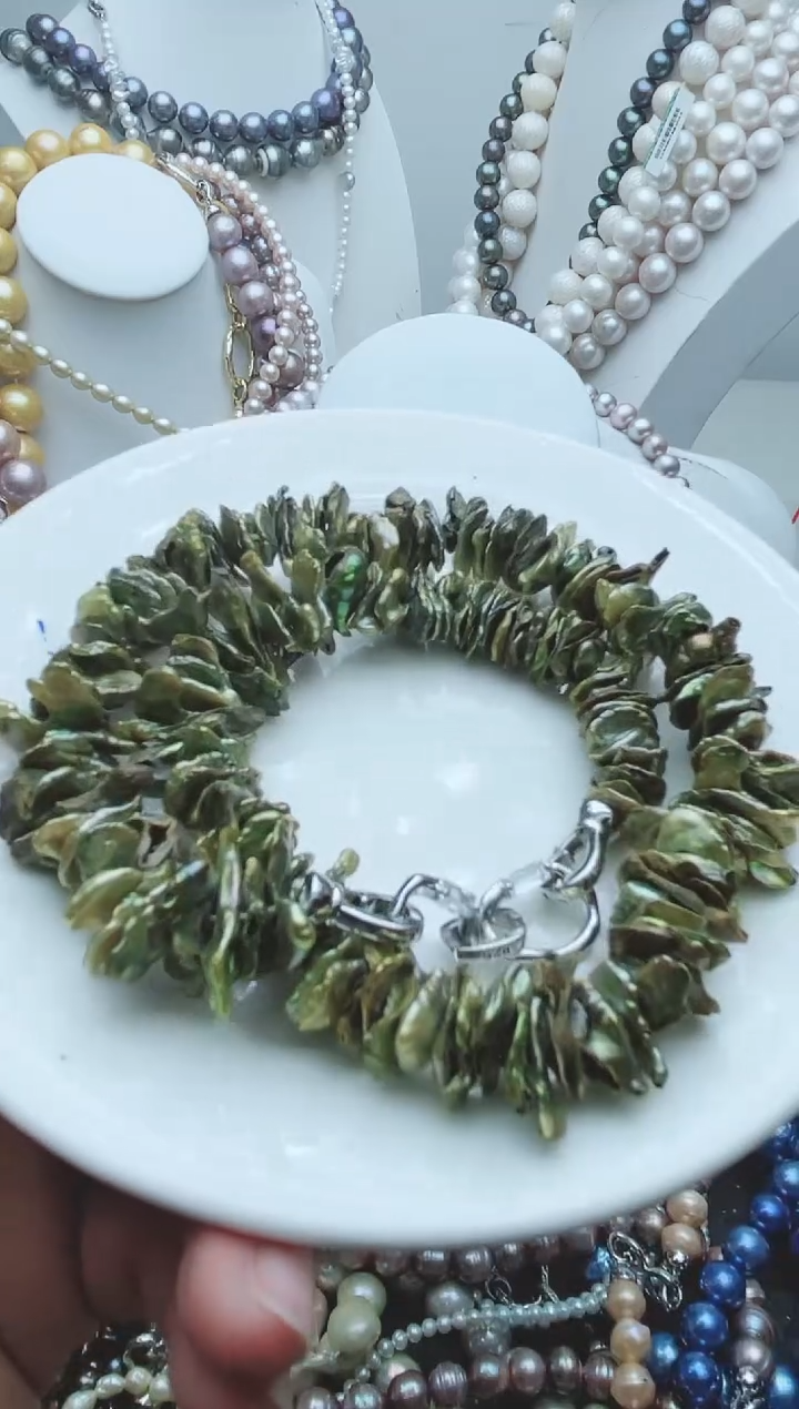 【闪购商品】淡水珍珠颈饰钛钢67