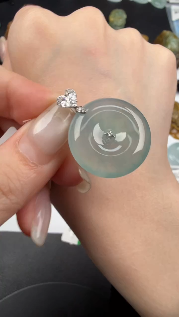 吊坠(不含链)18K金镶嵌翡翠-211翡翠饰品