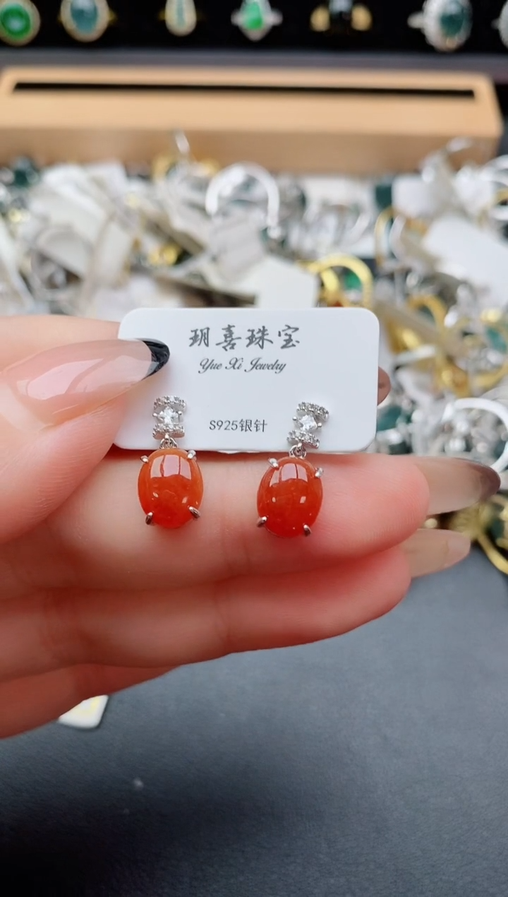 银S925镶嵌戒指翡翠1