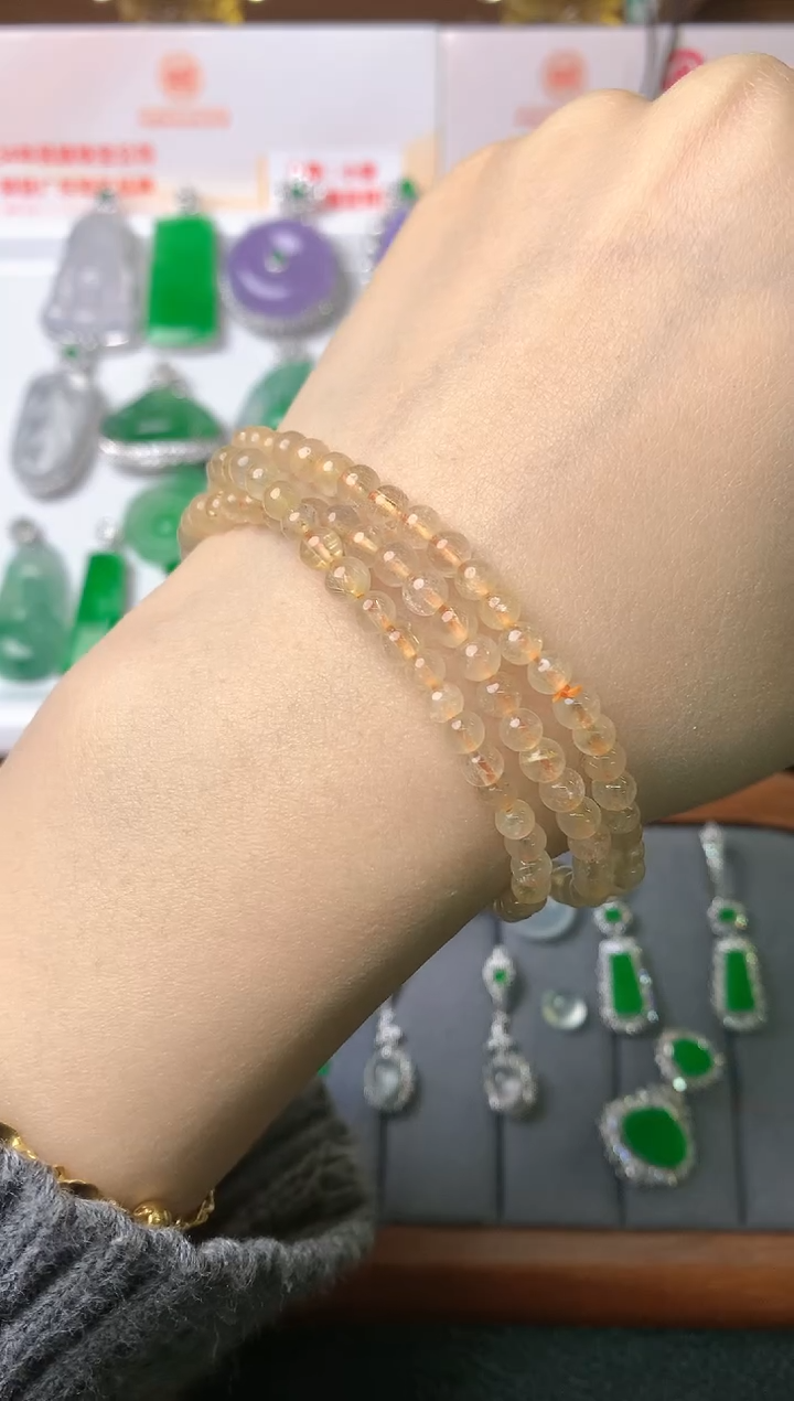 【闪购商品】黄晶手链未镶嵌手串