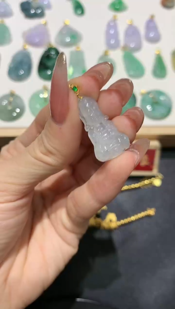 【闪购商品】翡翠吊坠(不含链)18K金镶嵌团购4