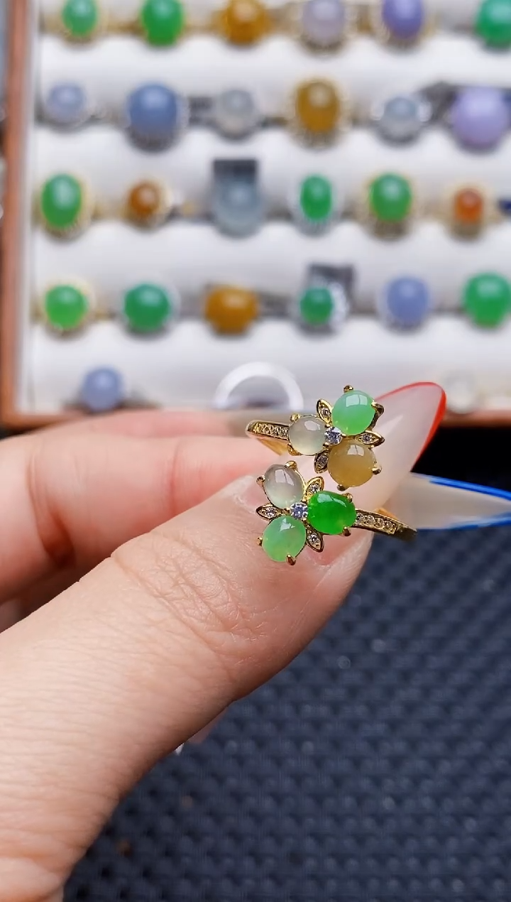 银S925镶嵌戒指翡翠2007