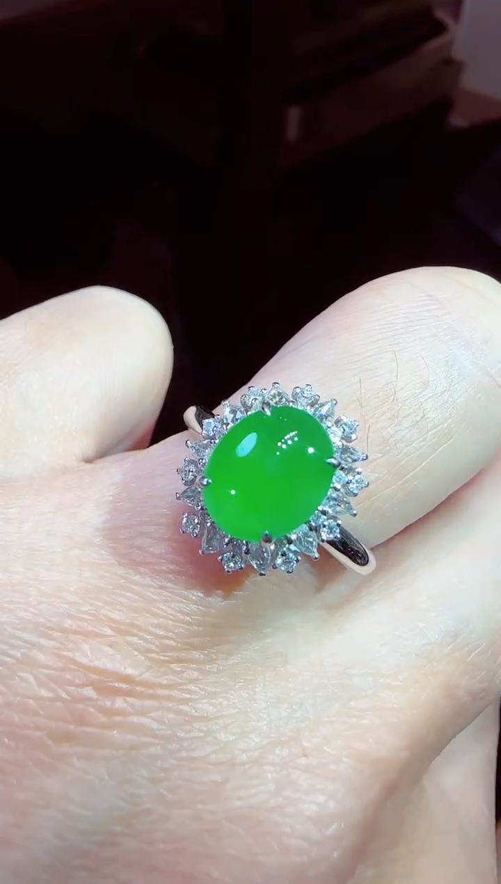 【闪购商品】翡翠戒指18K金镶嵌戒指