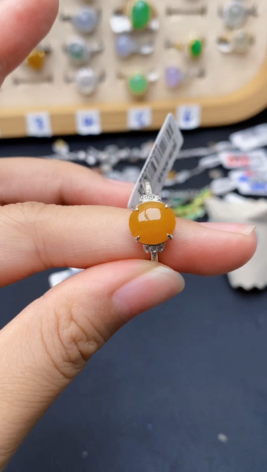 银S925镶嵌戒指翡翠9499