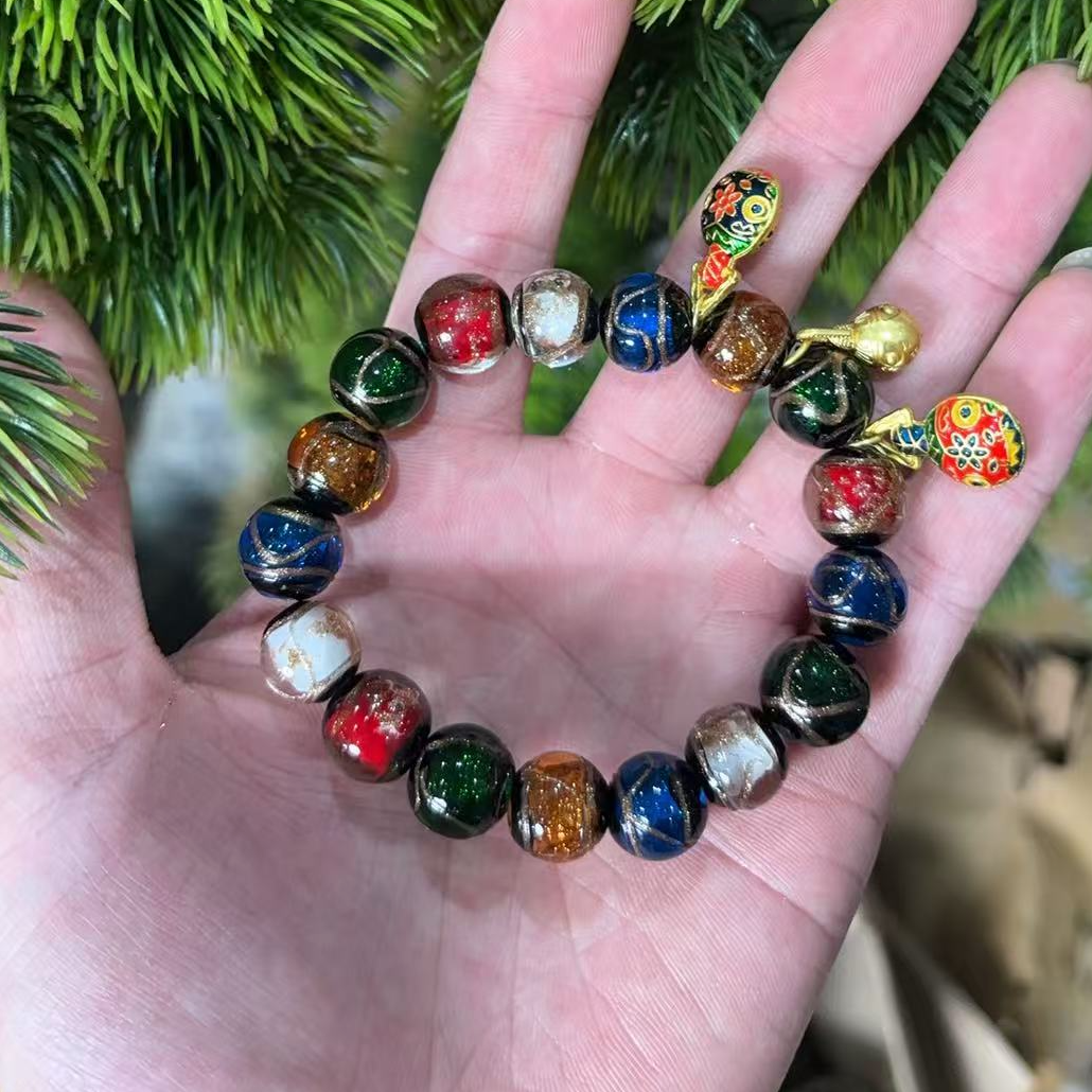 七彩琉璃香灰精品手串(无礼盒)AD327