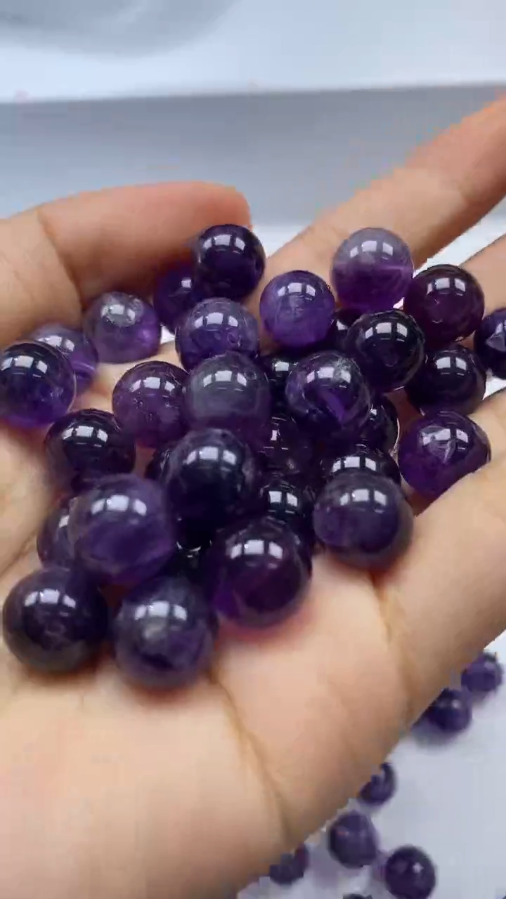 颈饰未镶嵌水晶W849-乌拉圭紫水晶10mm*6颗