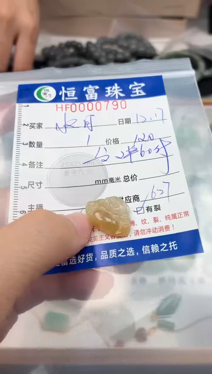 颈饰未镶嵌翡翠水**海翡翠挂件