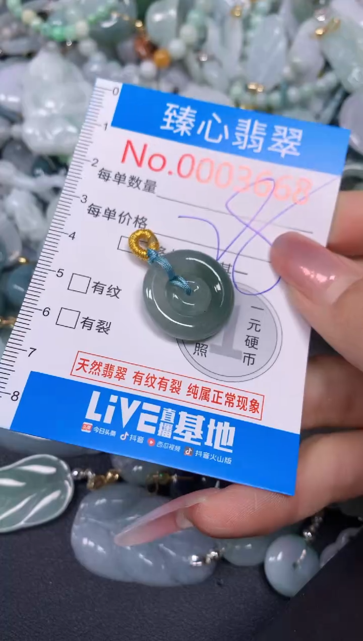 【闪购商品】翡翠颈饰未镶嵌含绳0003668